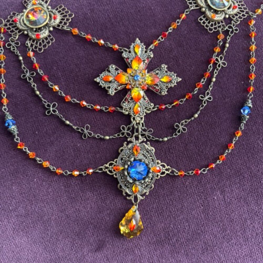 Edwardian/Victorian handmade crystal necklace - Picture 6 of 7